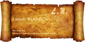 Lenck Miklós névjegykártya