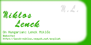 miklos lenck business card